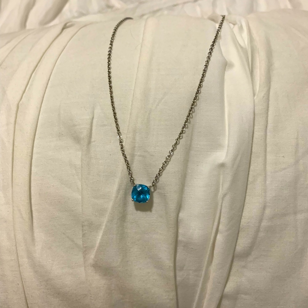 blue nile blue topaz bezel necklace